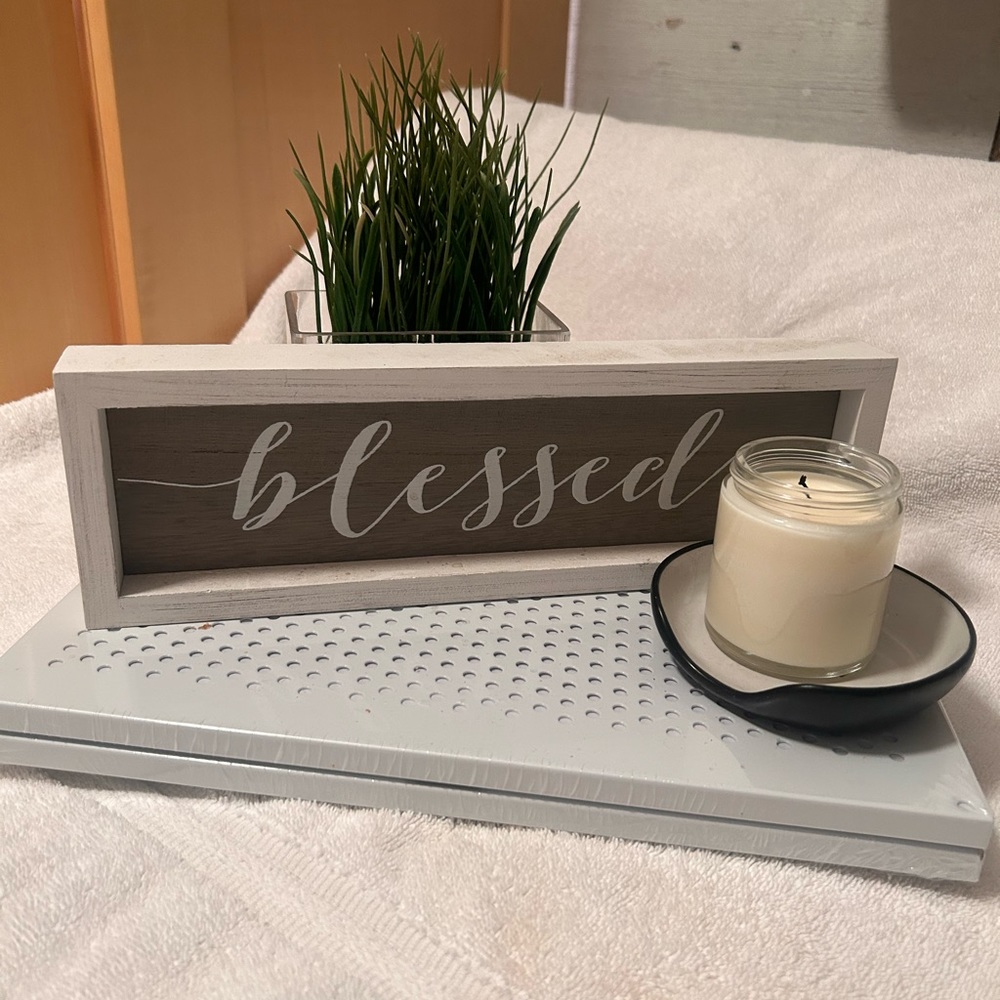 “Blessed” wood sign